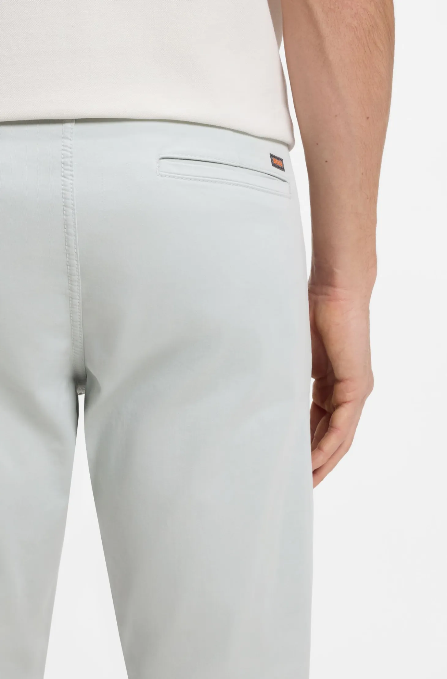 Slim-fit trousers in overdyed stretch satin