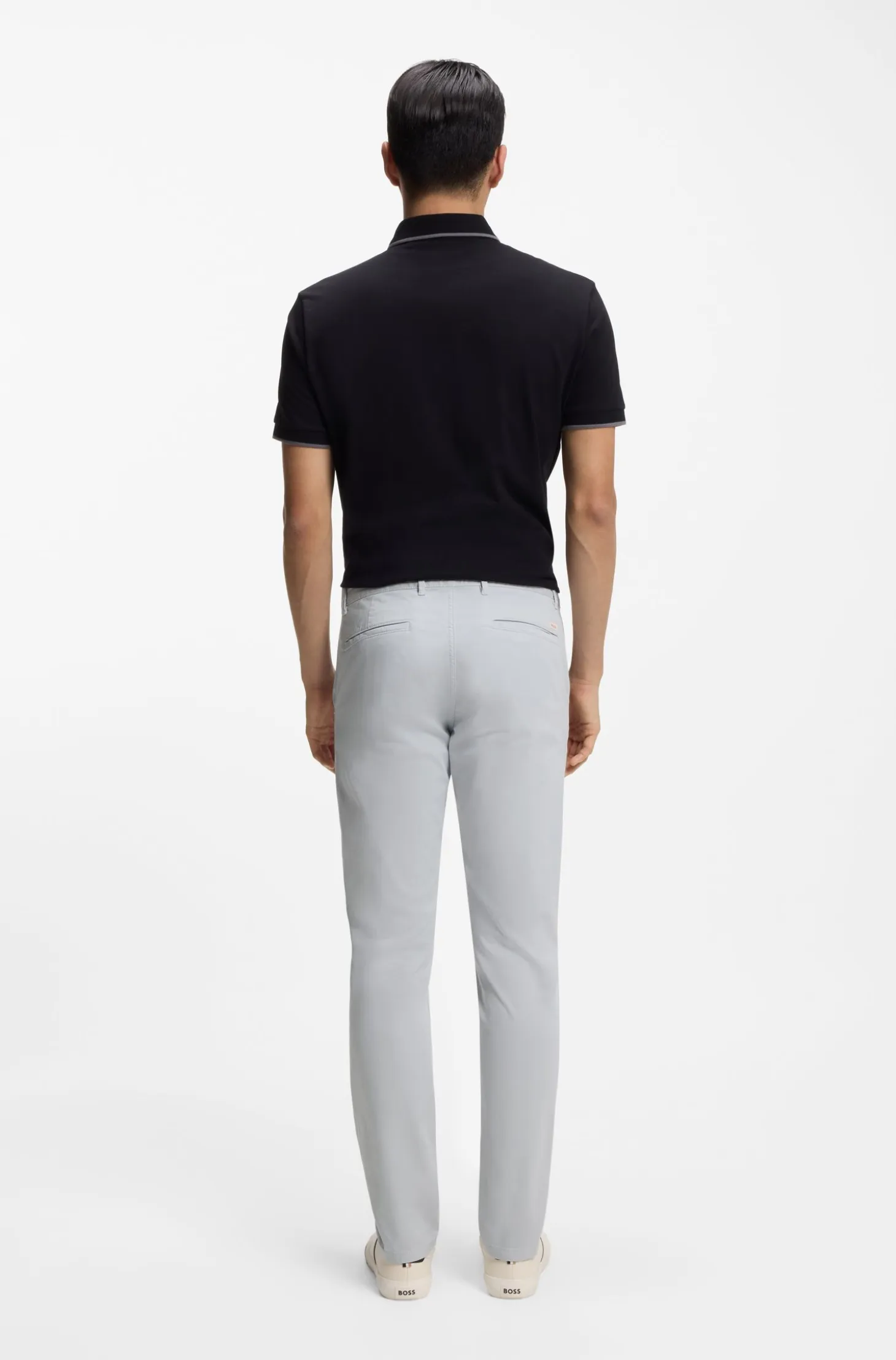Slim-fit trousers in overdyed stretch satin