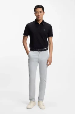 Slim-fit trousers in overdyed stretch satin