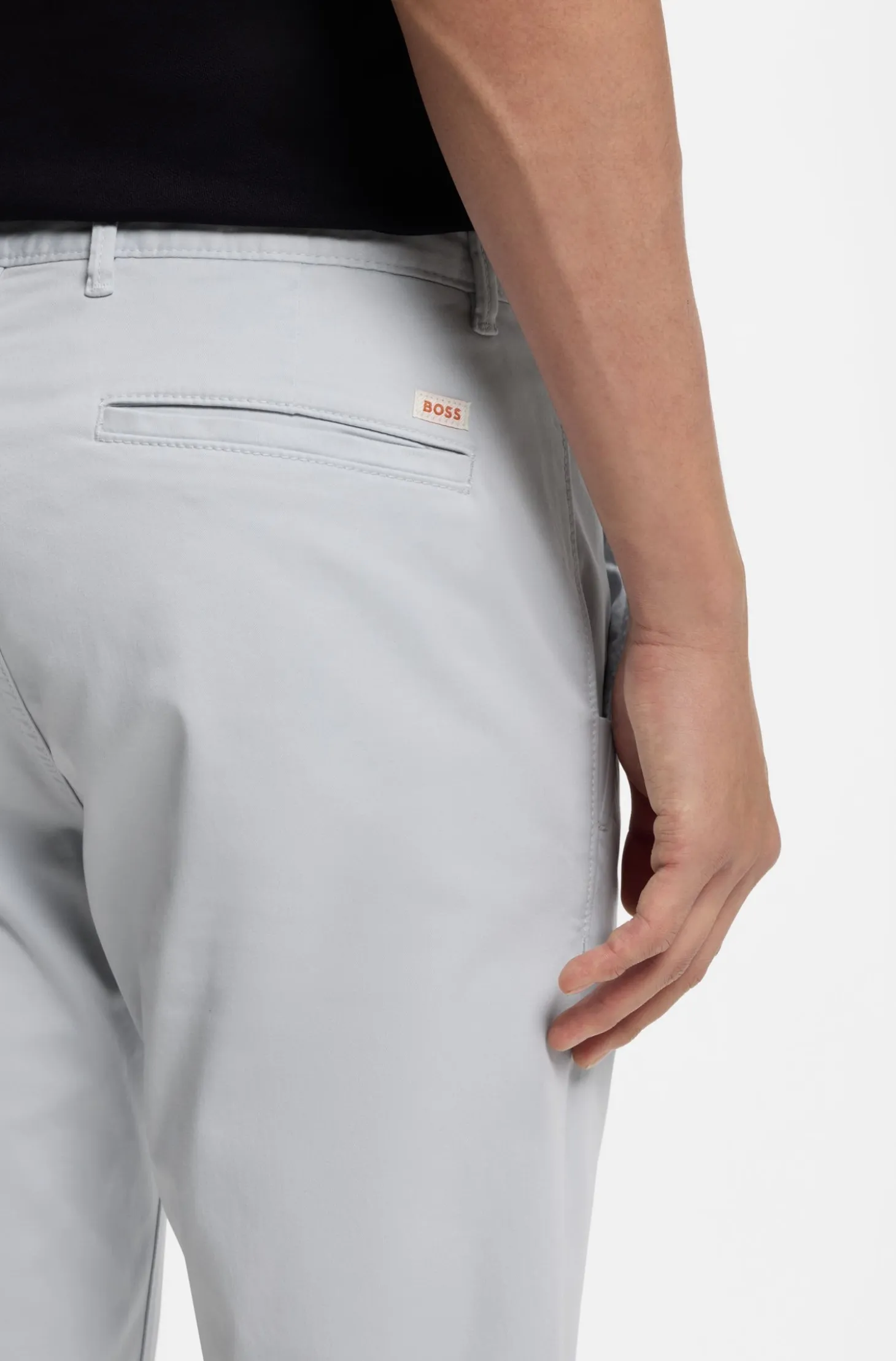 Slim-fit trousers in overdyed stretch satin