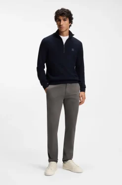 Slim-fit trousers in overdyed stretch satin