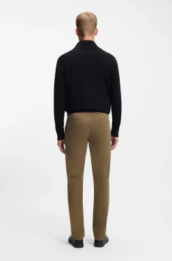 Slim-fit trousers in overdyed stretch satin