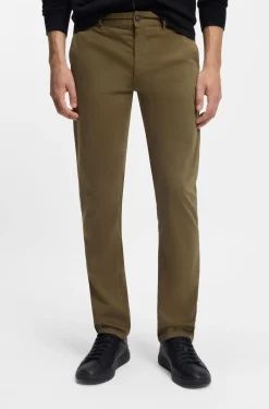 Slim-fit trousers in overdyed stretch satin