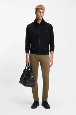 Slim-fit trousers in overdyed stretch satin