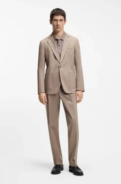 Slim-fit trousers in paper-touch stretch cotton