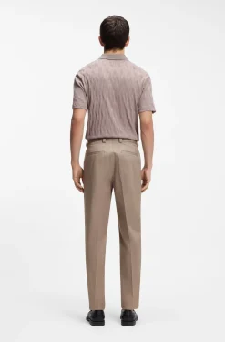 Slim-fit trousers in paper-touch stretch cotton