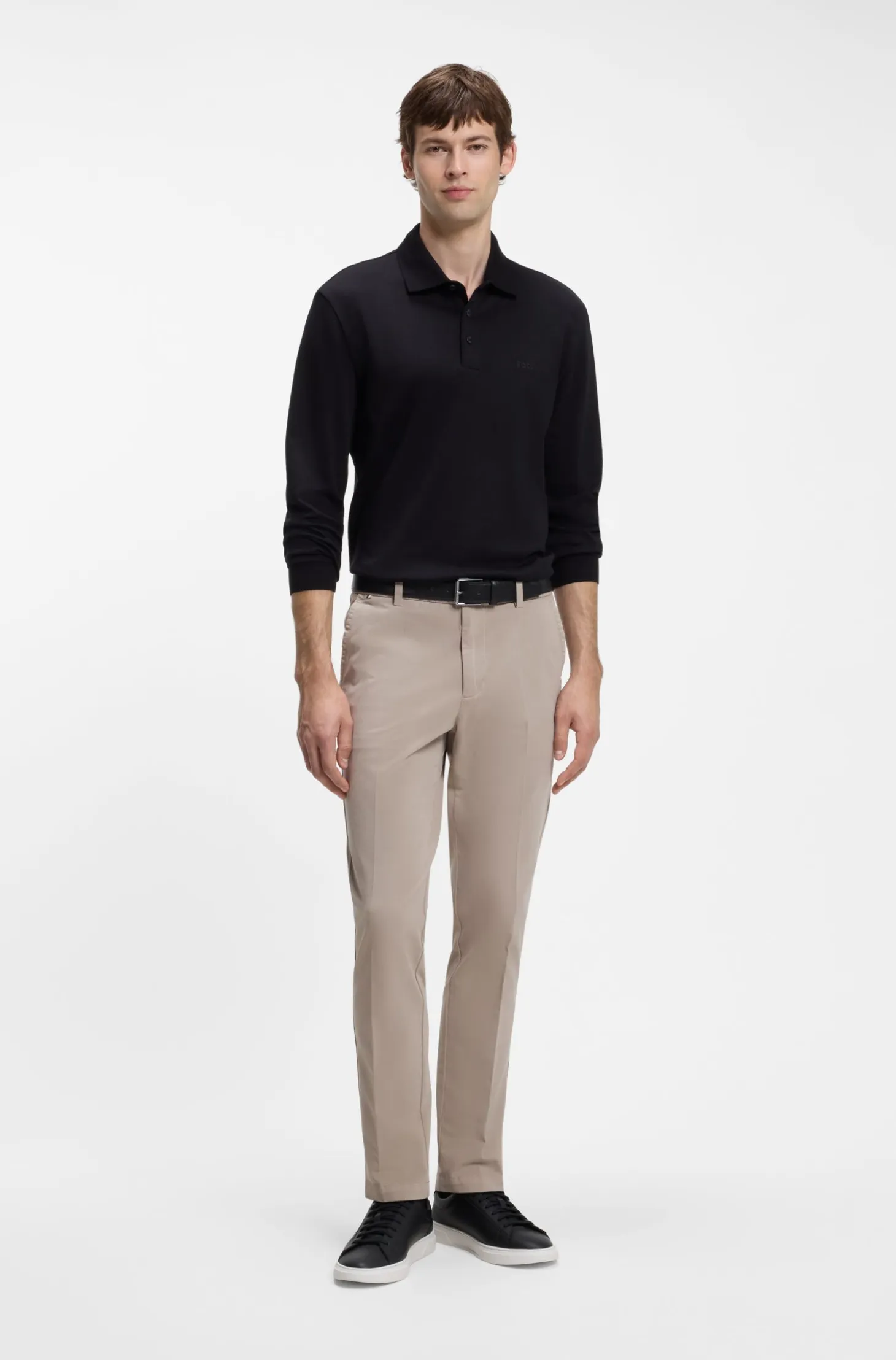 Slim-fit trousers in stretch-cotton gabardine