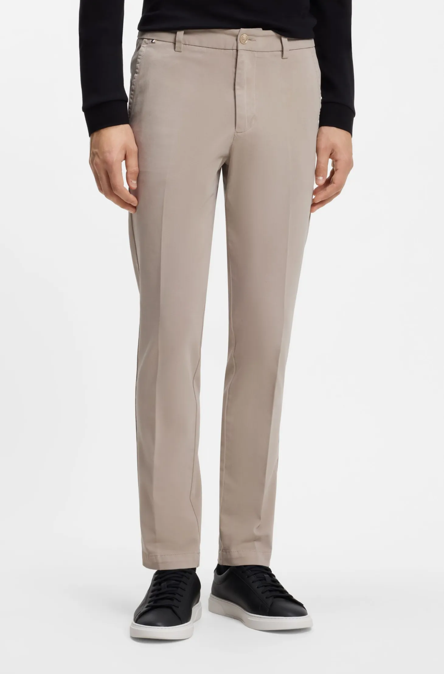 Slim-fit trousers in stretch-cotton gabardine