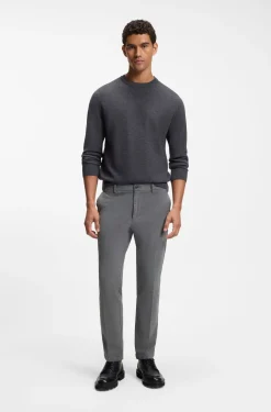 Slim-fit trousers in stretch-cotton gabardine
