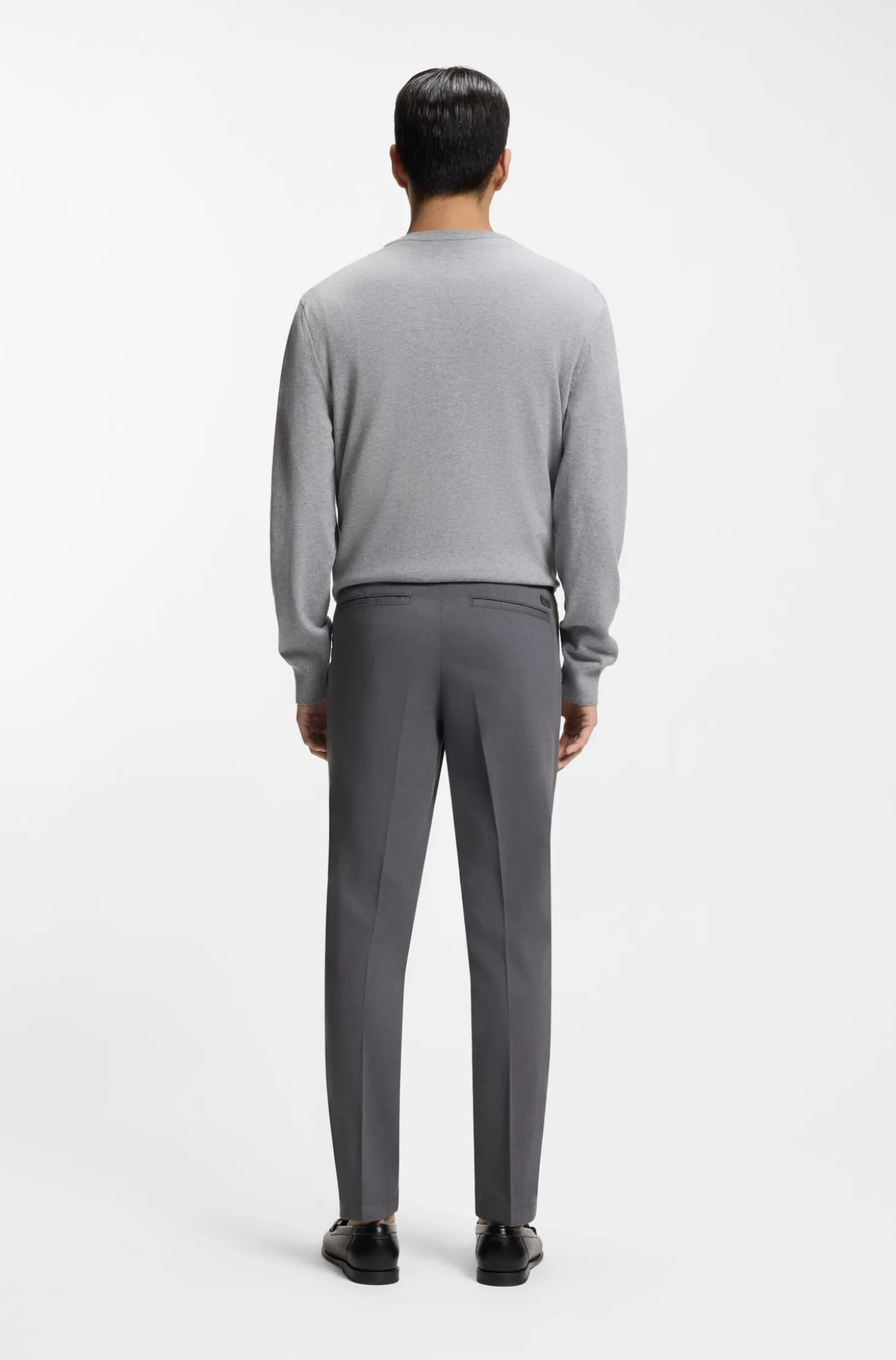 Slim-fit trousers in stretch-cotton dobby