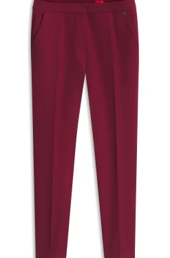 Slim-fit trousers in stretch fabric with logo rivet