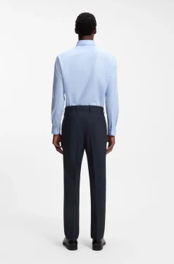 Slim-fit trousers in stretch wool