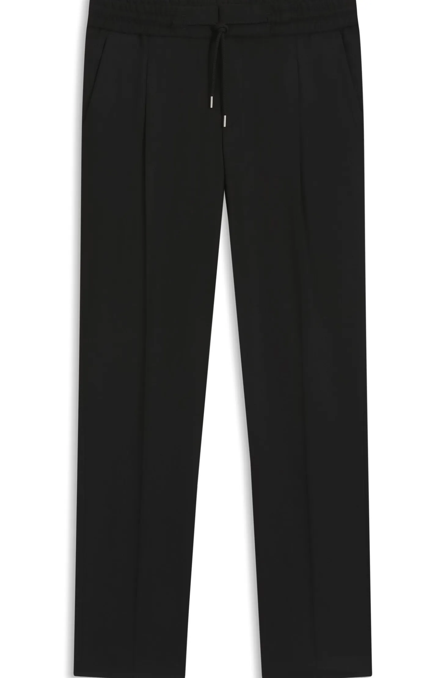 Slim-fit trousers in twill fabric with drawstring waist