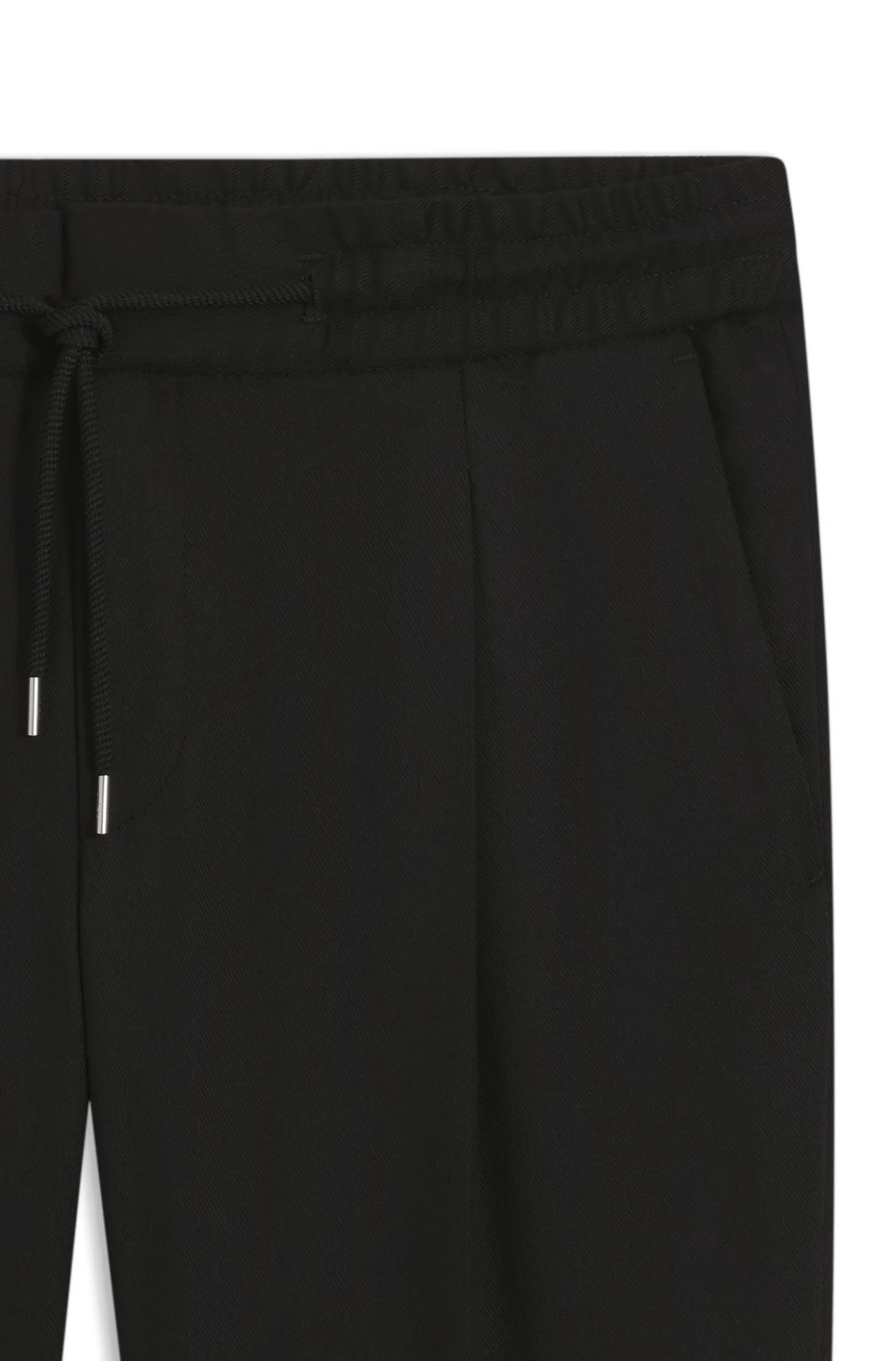 Slim-fit trousers in twill fabric with drawstring waist