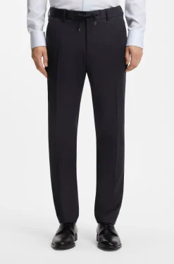 Slim-fit trousers in virgin-wool serge