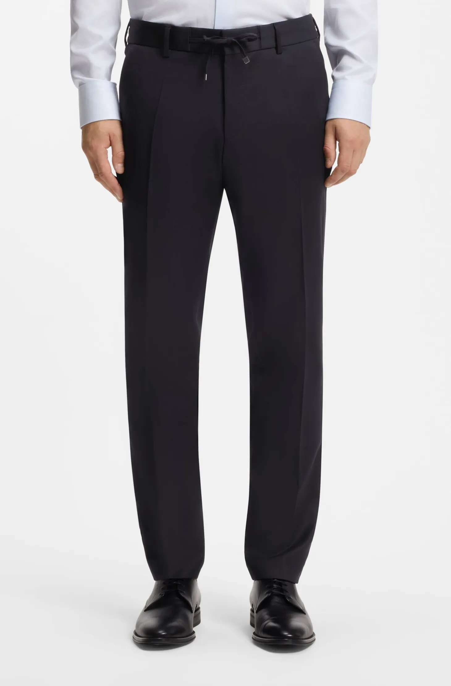 Slim-fit trousers in virgin-wool serge