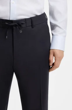Slim-fit trousers in virgin-wool serge