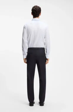 Slim-fit trousers in virgin-wool serge