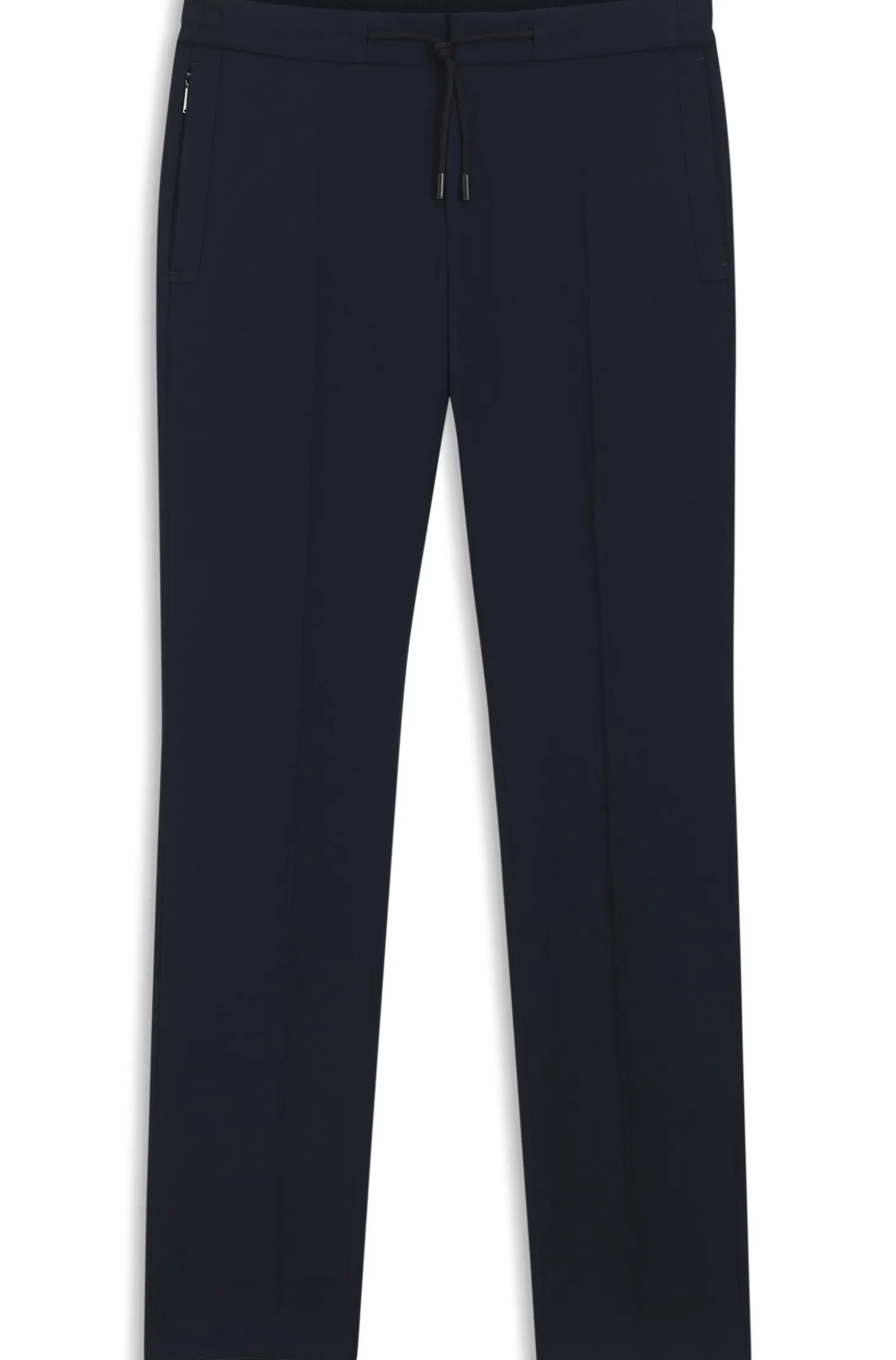 Slim-fit trousers in virgin wool and silk