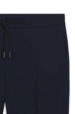 Slim-fit trousers in virgin wool and silk