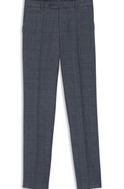 Slim-fit trousers in virgin wool, silk and linen