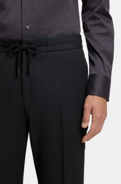 Slim-fit trousers in virgin wool and silk