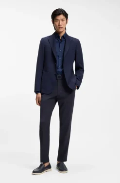 Slim-fit trousers in washable performance-stretch fabric