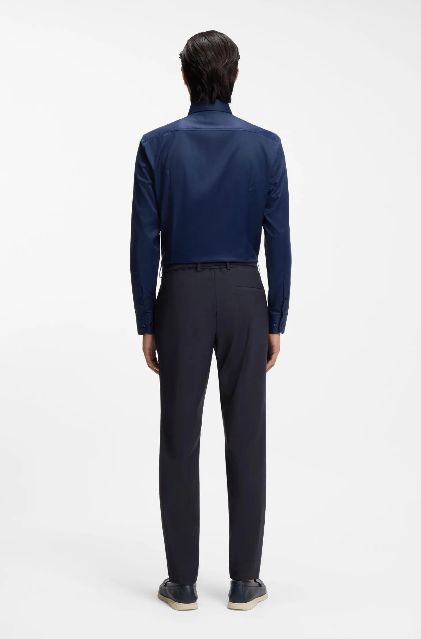 Slim-fit trousers in washable performance-stretch fabric