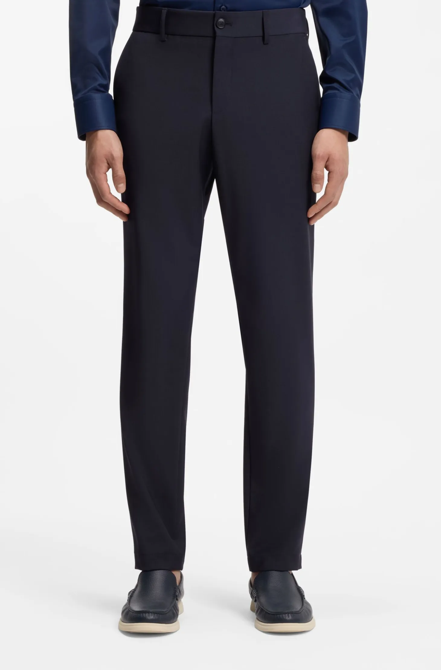 Slim-fit trousers in washable performance-stretch fabric
