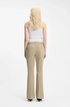 Slim-fit trousers with flared leg