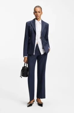 Slim-fit trousers with pinstripe
