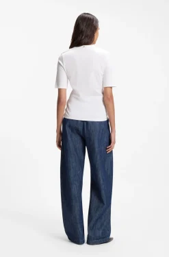 Slim-fit T-shirt in cotton, modal and silk