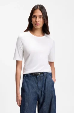 Slim-fit T-shirt in cotton, modal and silk