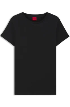 Slim-fit T-shirt in cotton with rolled sleeves