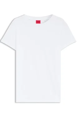 Slim-fit T-shirt in cotton with rolled sleeves