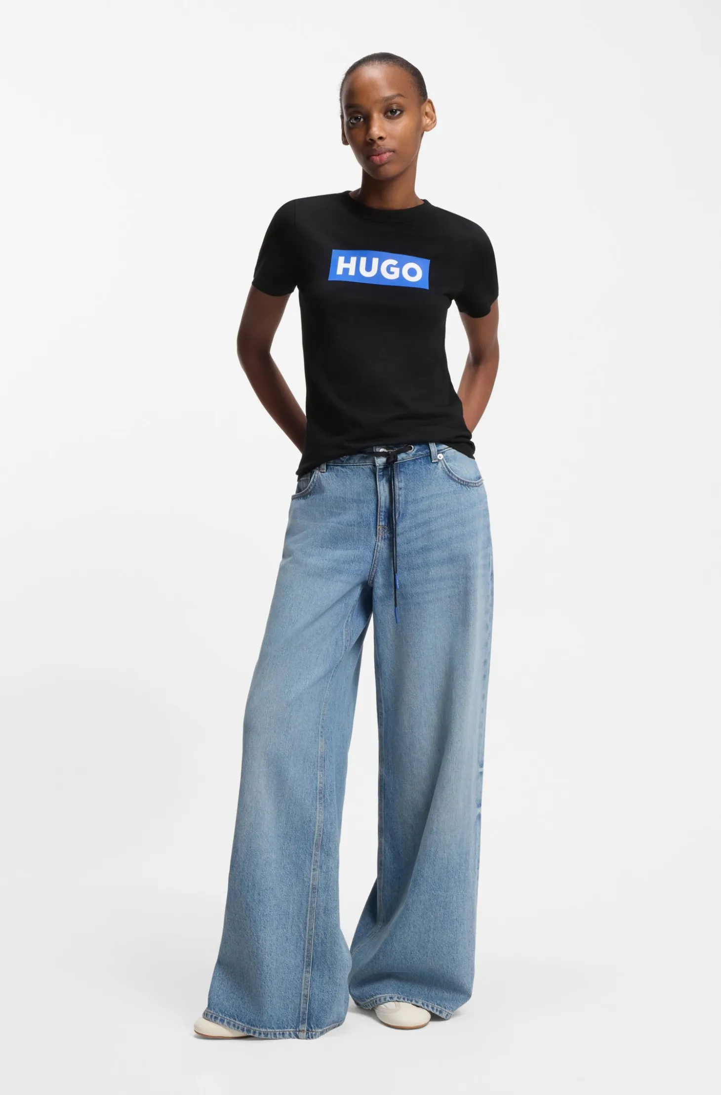 Slim-fit T-shirt in cotton with logo print