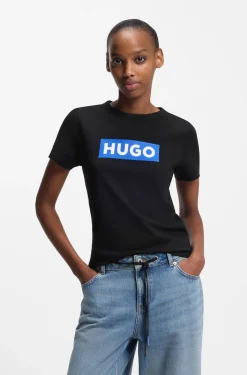 Slim-fit T-shirt in cotton with logo print