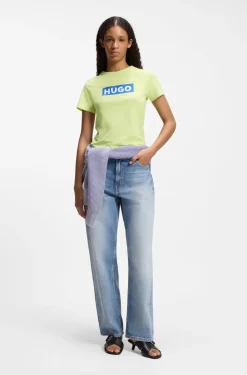 Slim-fit T-shirt in cotton with logo print