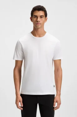 Slim-fit T-shirt in mercerised cotton