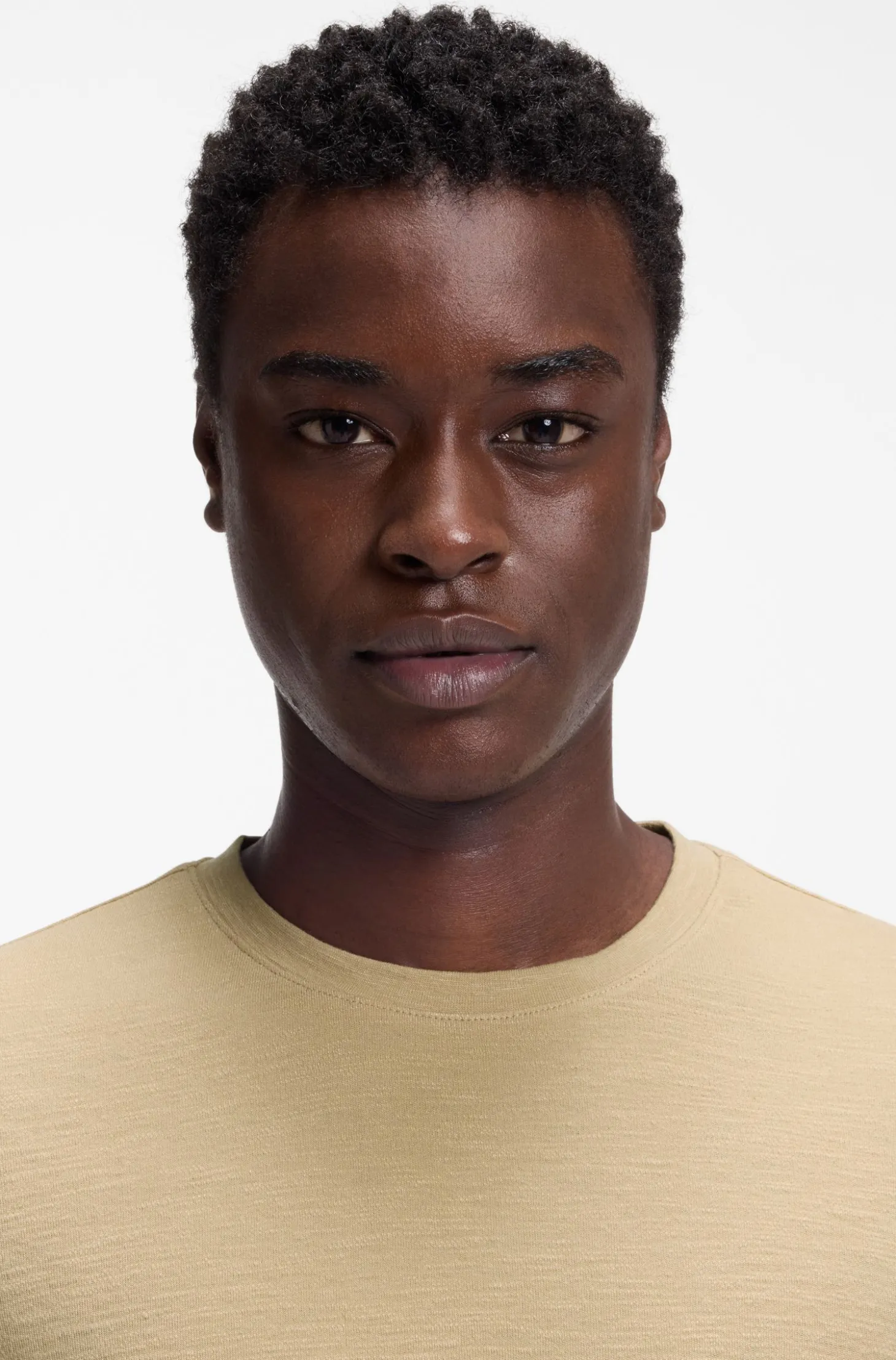 Slim-fit T-shirt in slub interlock