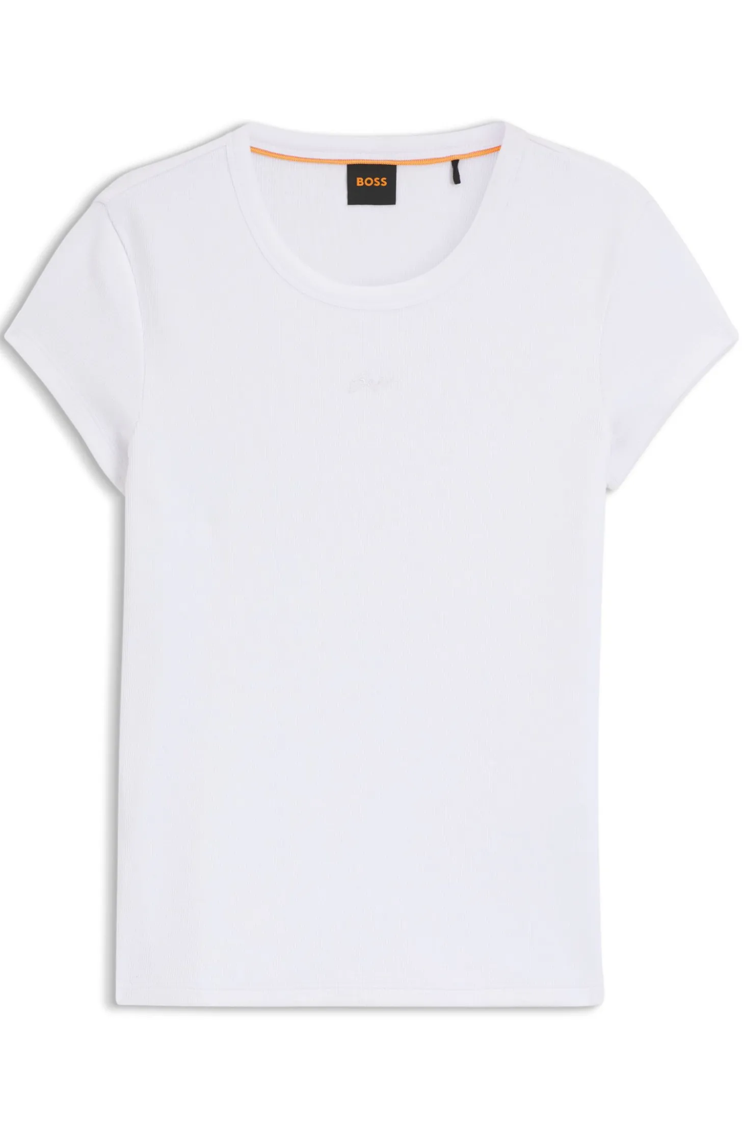 Slim-fit T-shirt in stretch cotton with embroidered logo