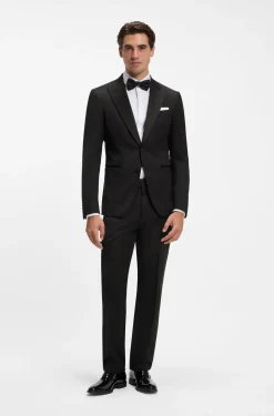 Slim-fit tuxedo jacket with silk-blend trims