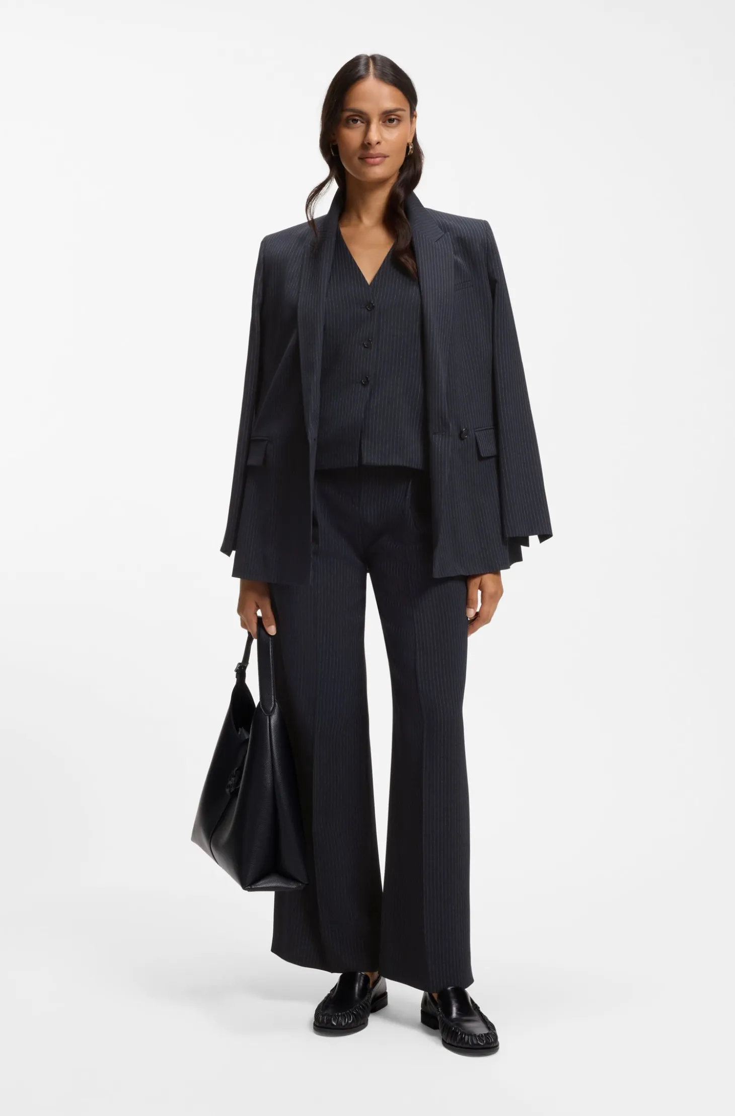Slim-fit waistcoat in pinstripe stretch crepe