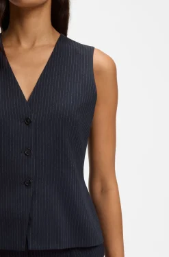 Slim-fit waistcoat in pinstripe stretch crepe