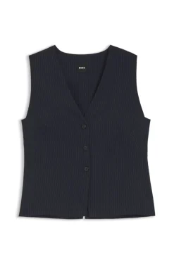 Slim-fit waistcoat in pinstripe stretch crepe