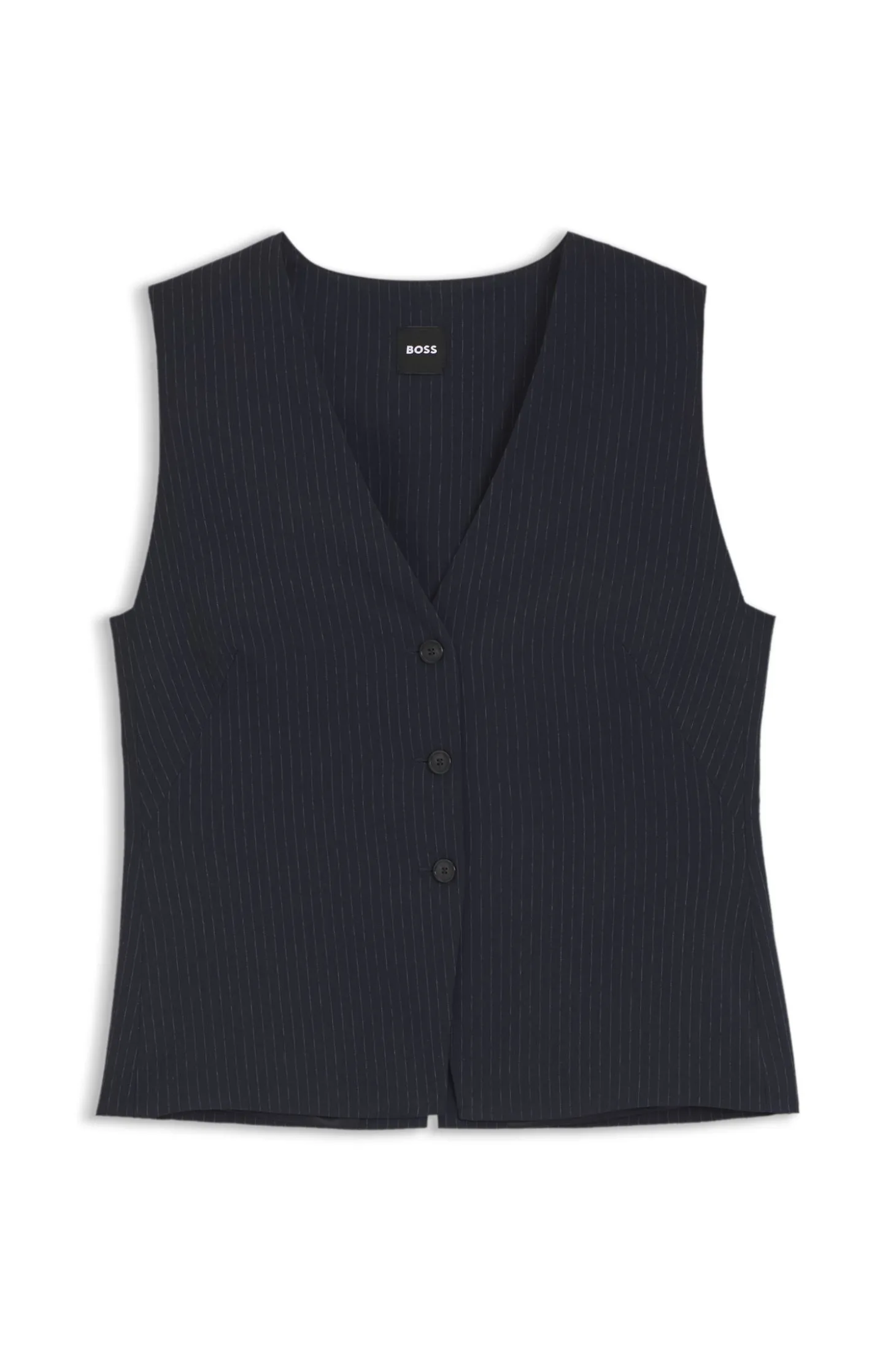Slim-fit waistcoat in pinstripe stretch crepe
