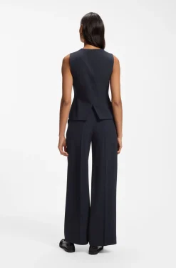 Slim-fit waistcoat in pinstripe stretch crepe