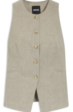 Slim-fit waistcoat in virgin wool