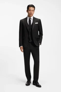 Slim-fit waistcoat in virgin-wool serge