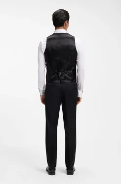 Slim-fit waistcoat in virgin-wool serge